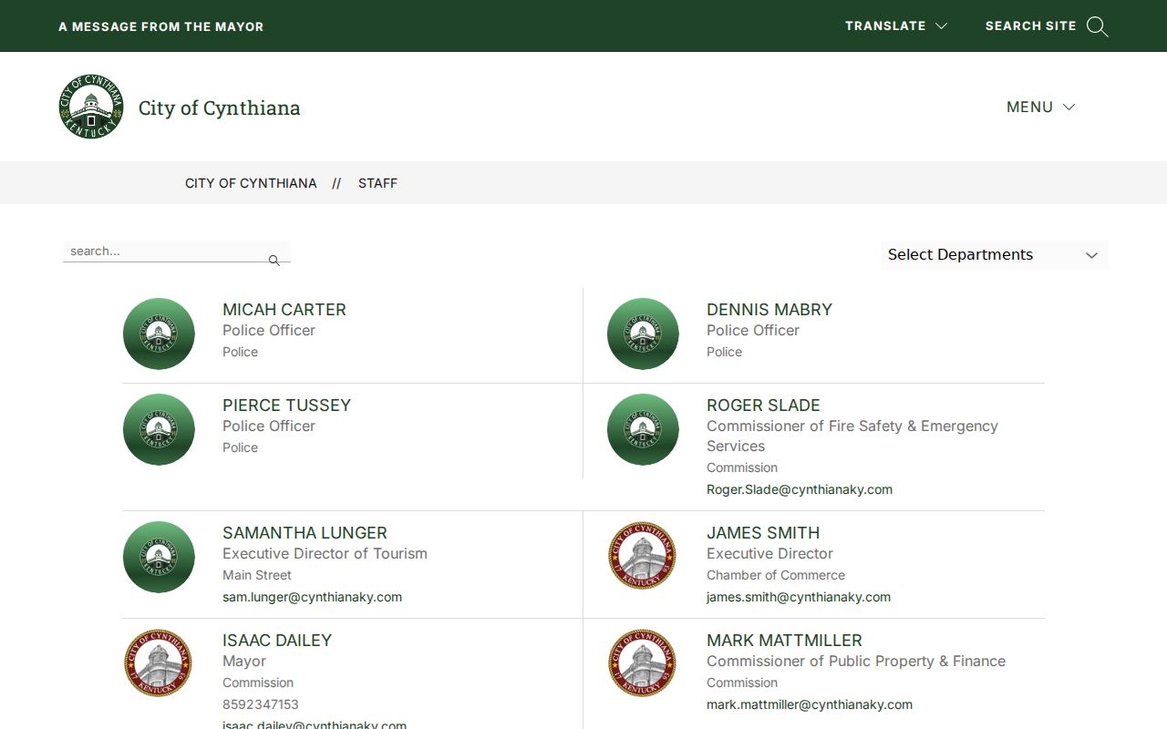 Cynthiana criminal records police department staff directory