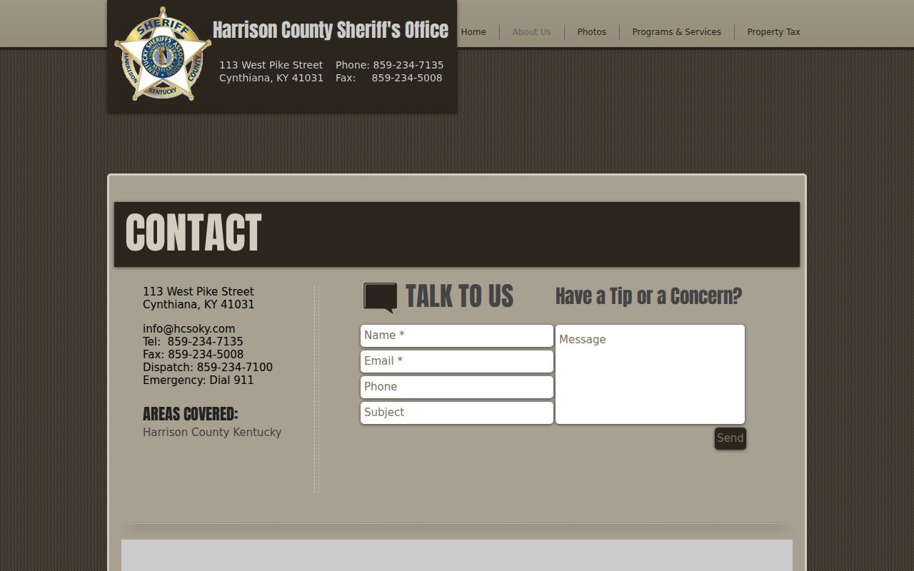 Harrison County arrest report contact form