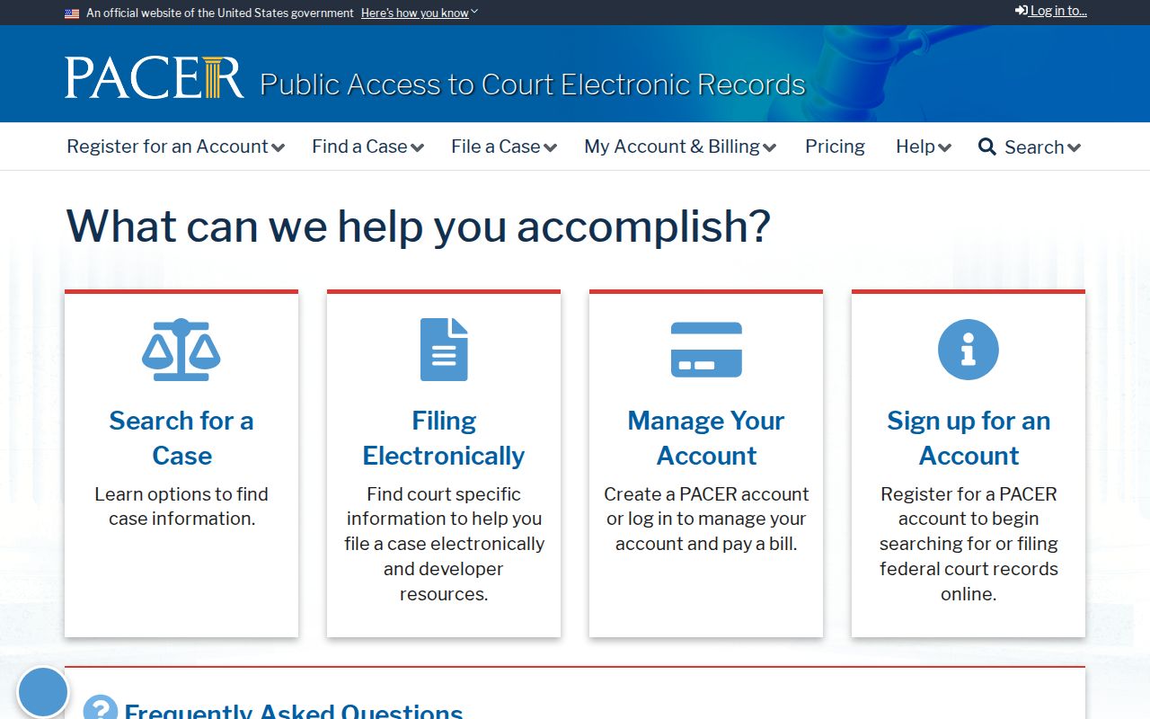 Federal PACER portal for Harrison County criminal court case research