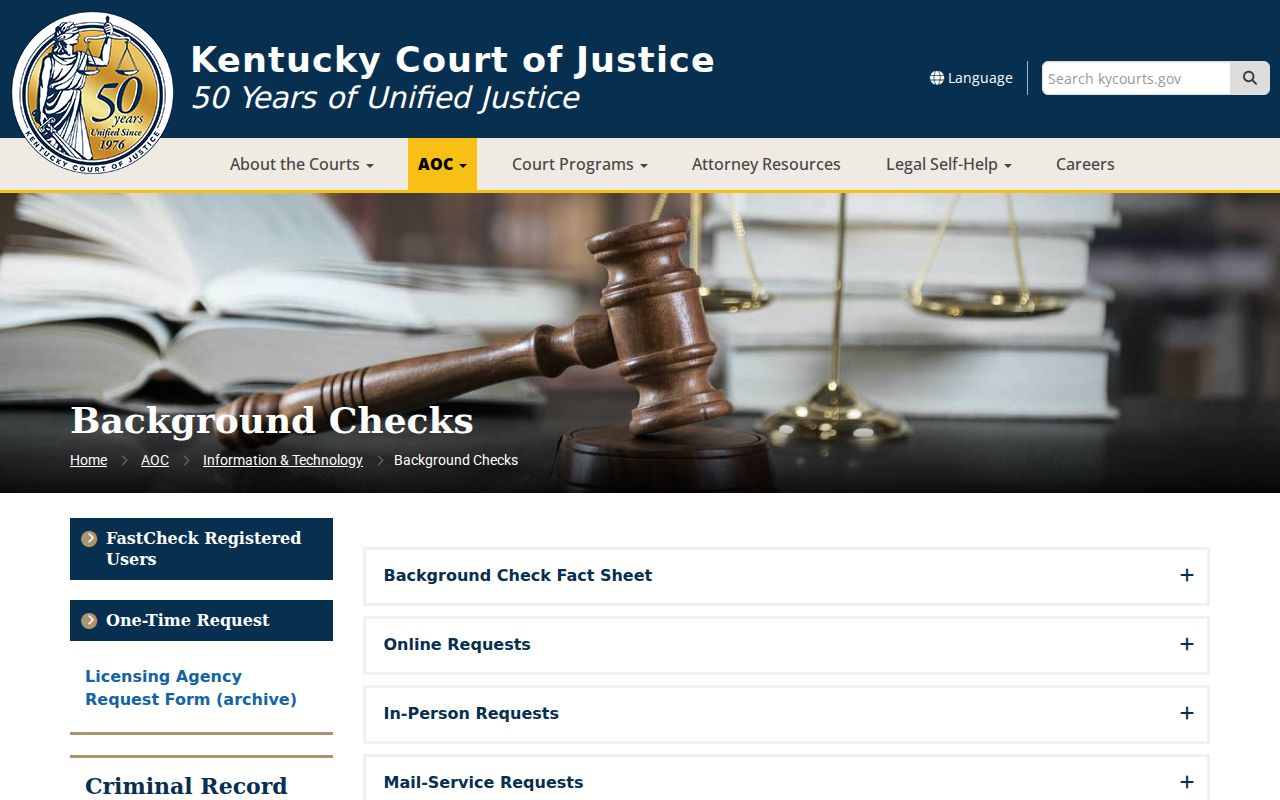 Kentucky official background checks for Harrison County criminal history